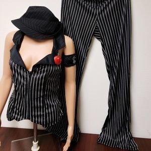 Womens Pinstripe Gangster Costume - XL